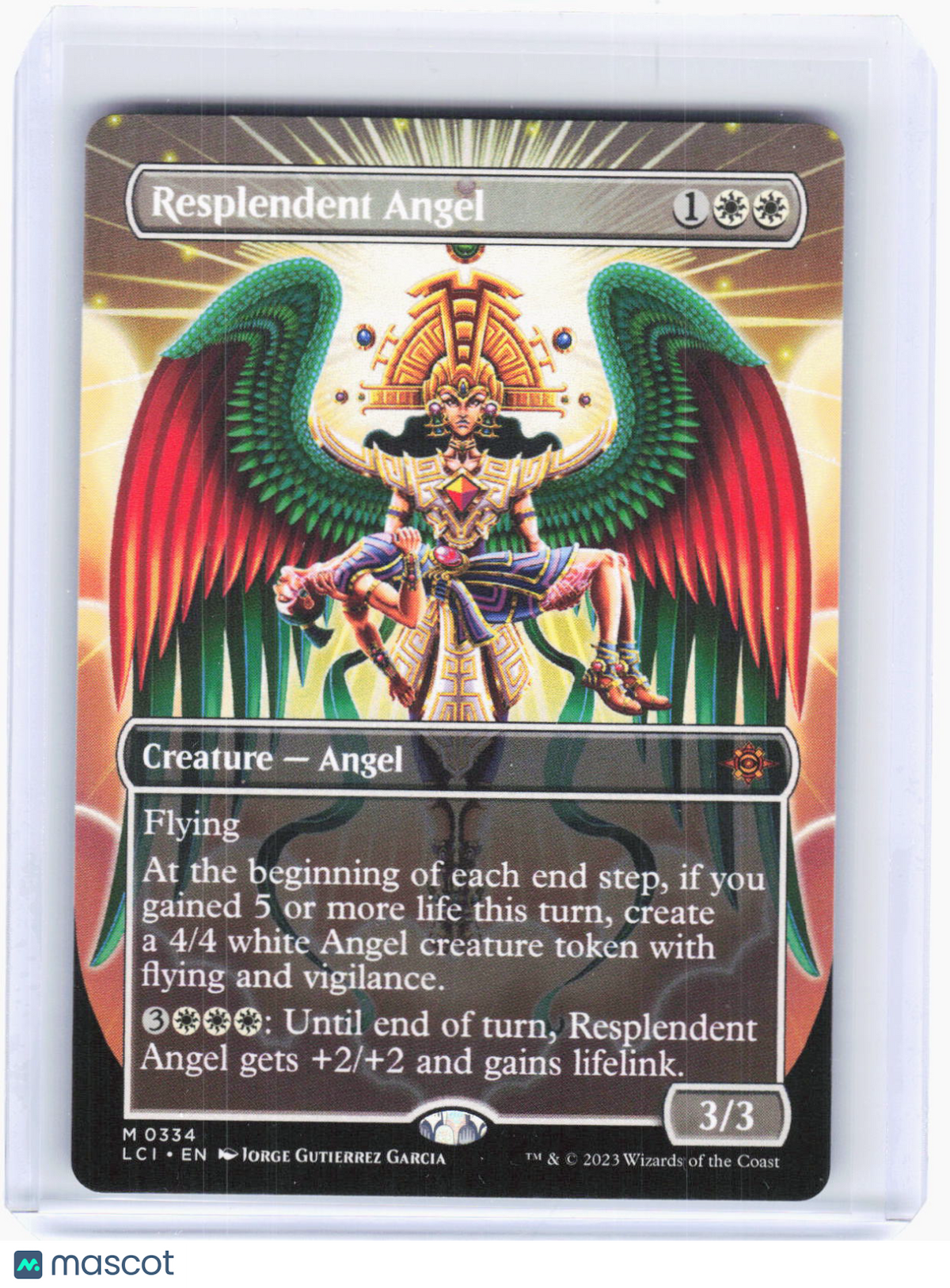 2023 Magic: The Gathering—Resplendent Angel (Borderless) #0334 LCI—M Non-Foil