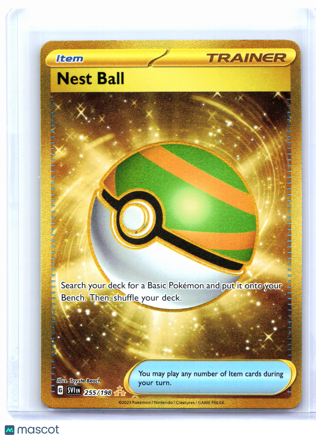 2023 Pokemon—Nest Ball #255/198 Scarlet & Violet Base Set—Hyper Rare Holo