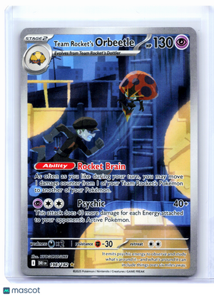 2025 Pokemon—Team Rocket's Orbeetle #198/182 DRI—Illustration Rare Holo