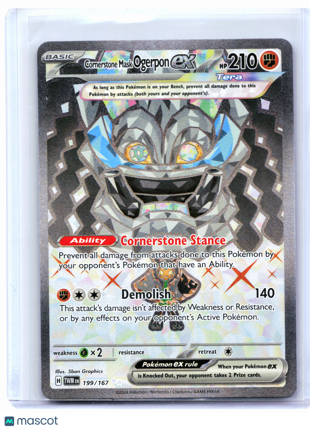 2024 Pokemon—Cornerstone Mask Ogerpon ex #199/167 Twilight Masquerade—UR Holo