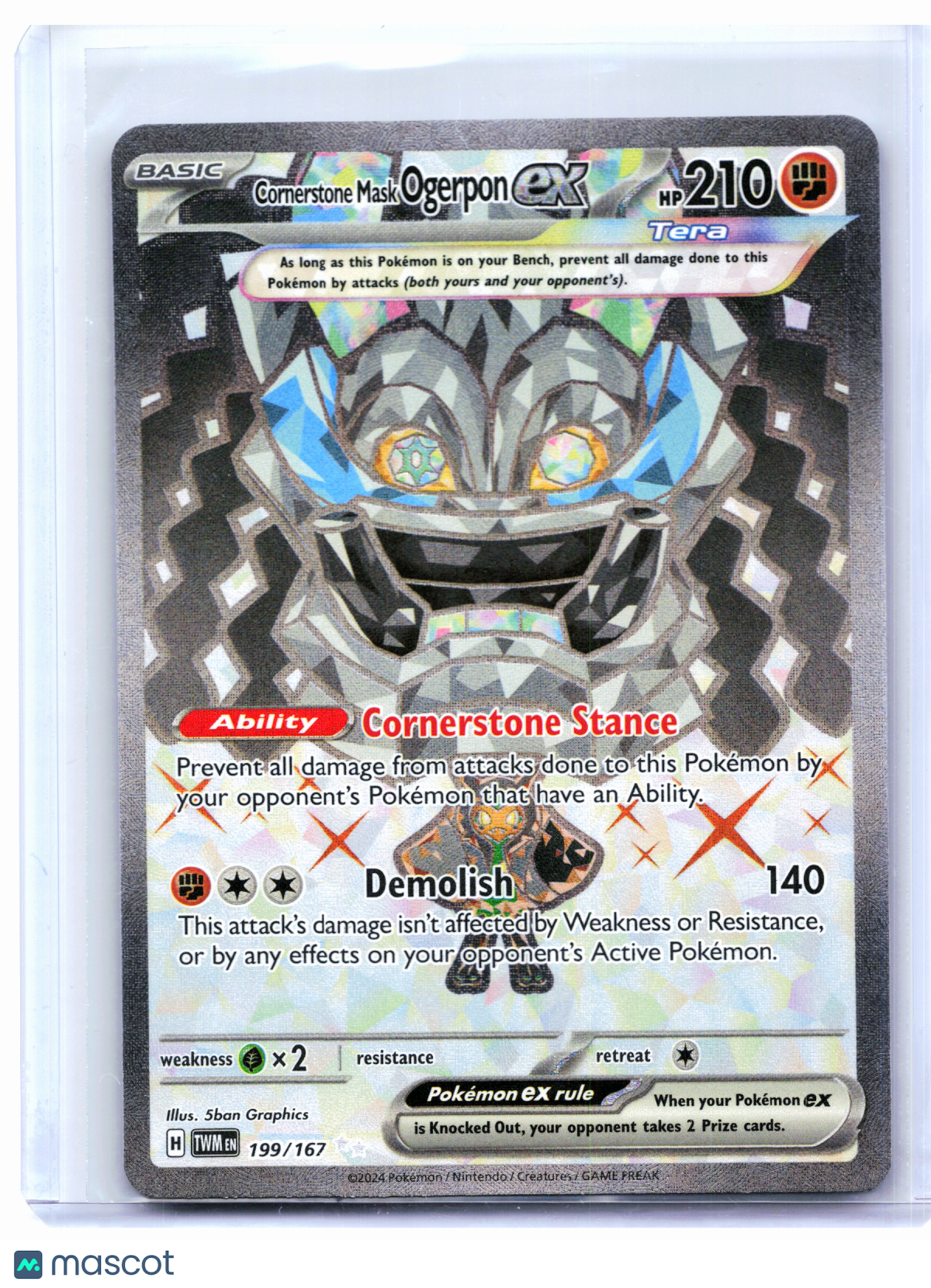 2024 Pokemon—Cornerstone Mask Ogerpon ex #199/167 Twilight Masquerade—UR Holo