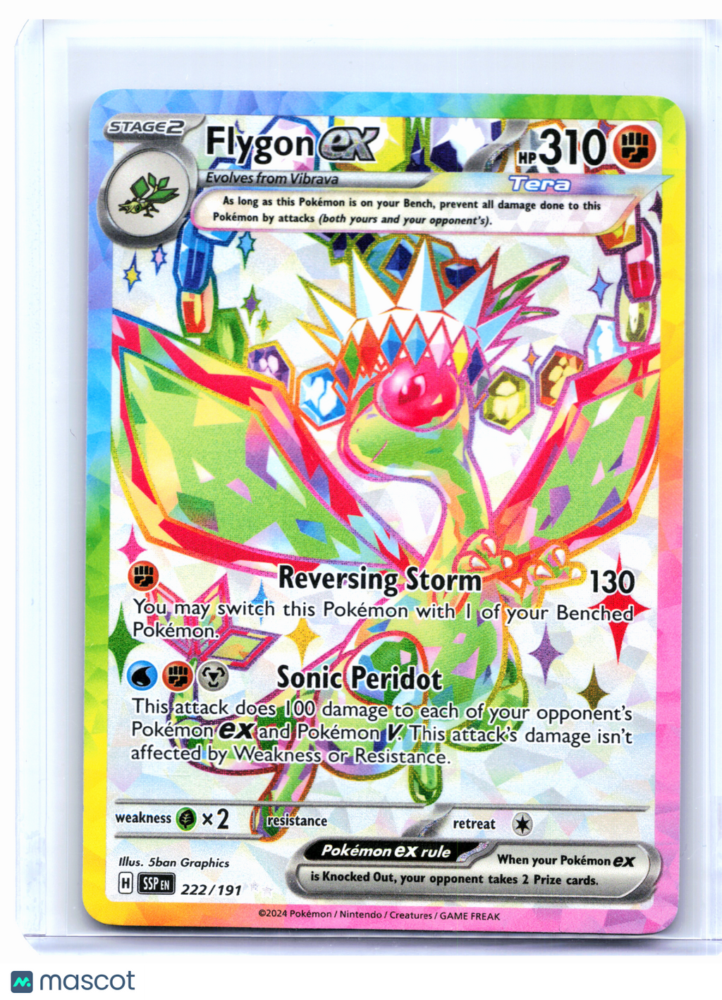 2024 Pokemon—Flygon ex #222/191 Surging Sparks—Ultra Rare Holo