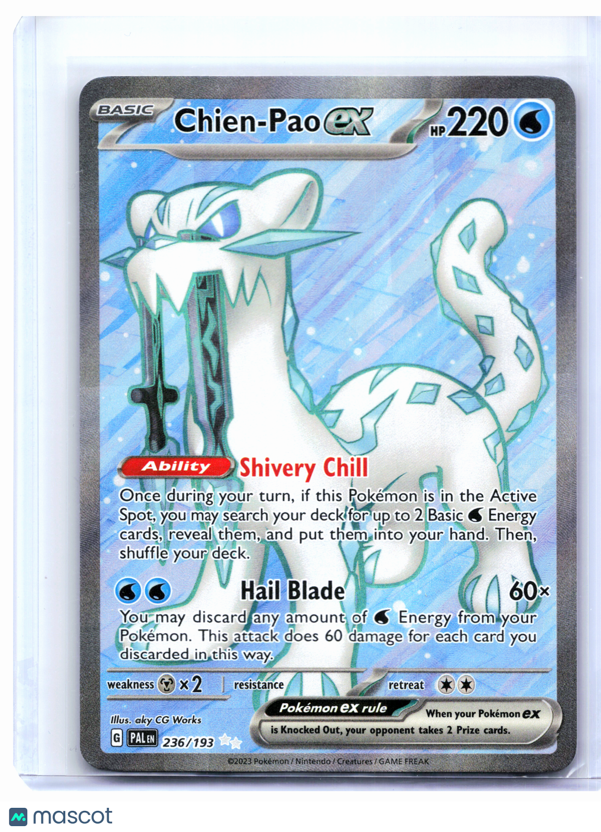 2023 Pokemon—Chien-Pao ex #236/193 Paldea Evolved—Ultra Rare Holo