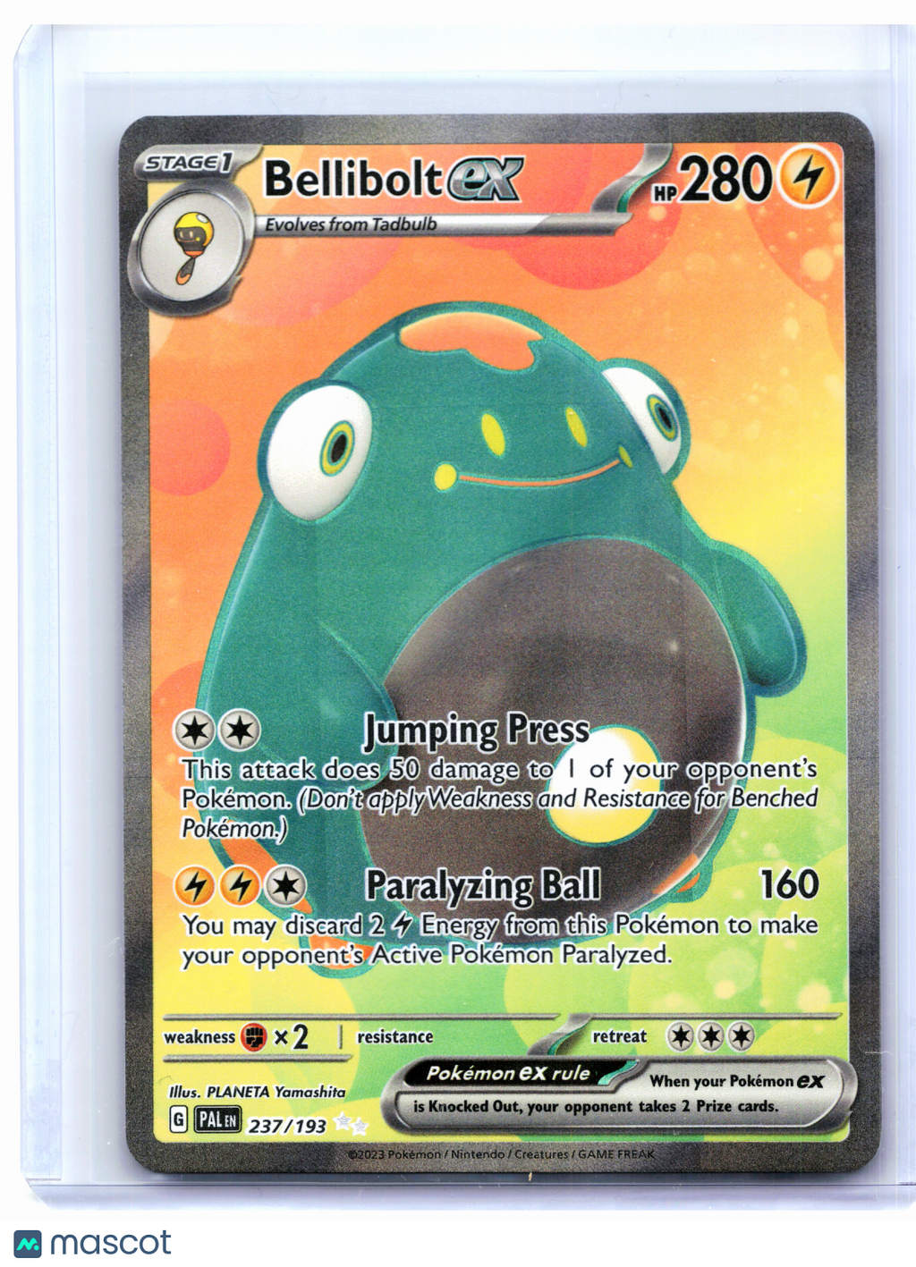 2023 Pokemon—Bellibolt ex #237/193 Paldea Evolved—Ultra Rare Holo