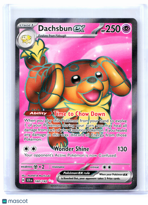 2024 Pokemon—Dachsbun ex #160/142 Stellar Crown—Ultra Rare Holo