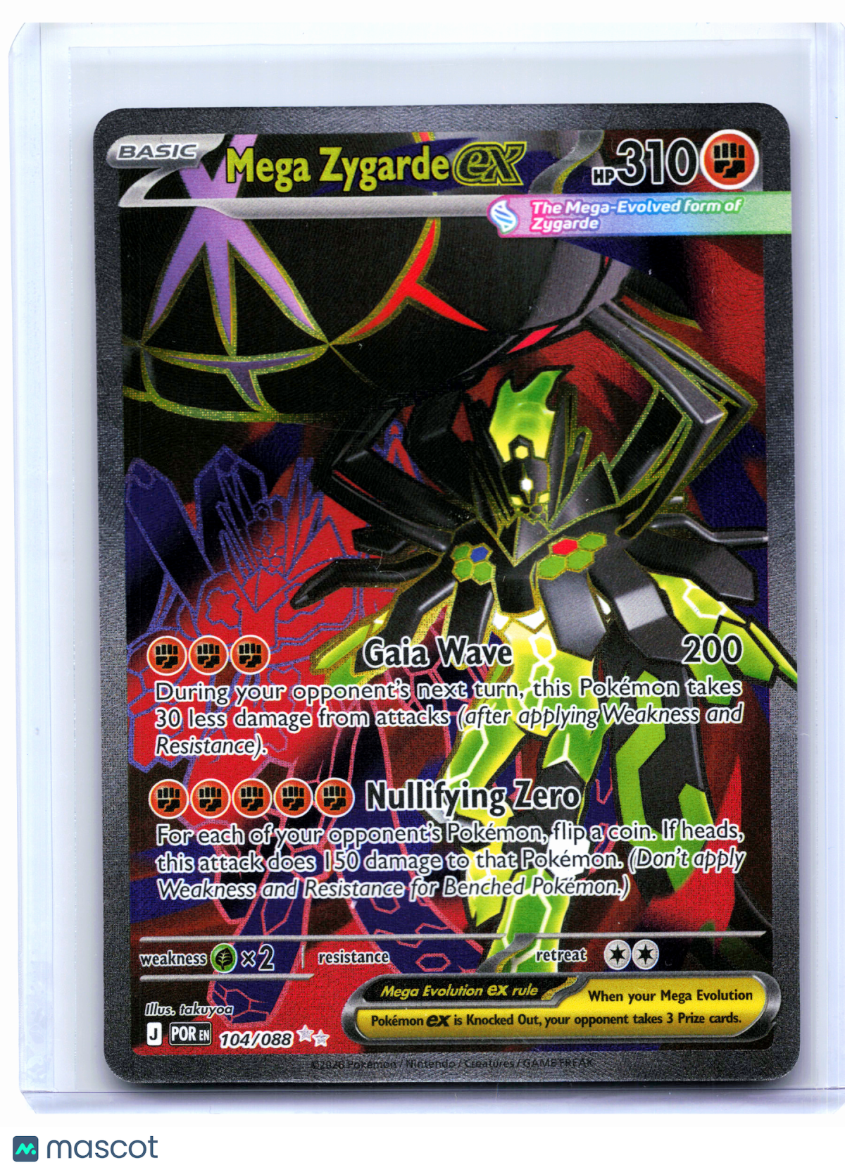 2026 Pokemon—Mega Zygarde ex #104/088 Perfect Order—Ultra Rare Holo