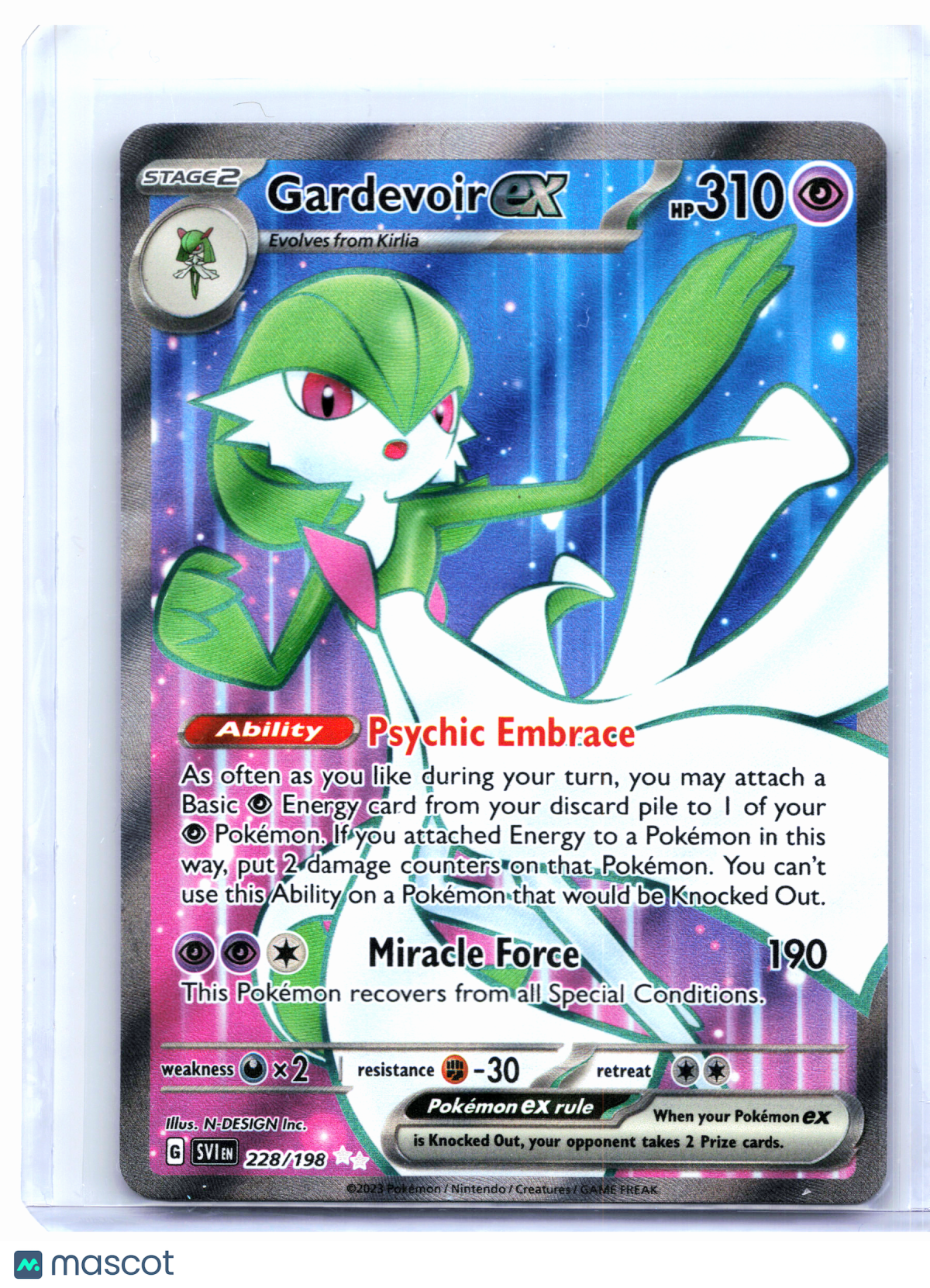2023 Pokemon—Gardevoir ex #228/198 Scarlet & Violet Base Set—Ultra Rare Holo