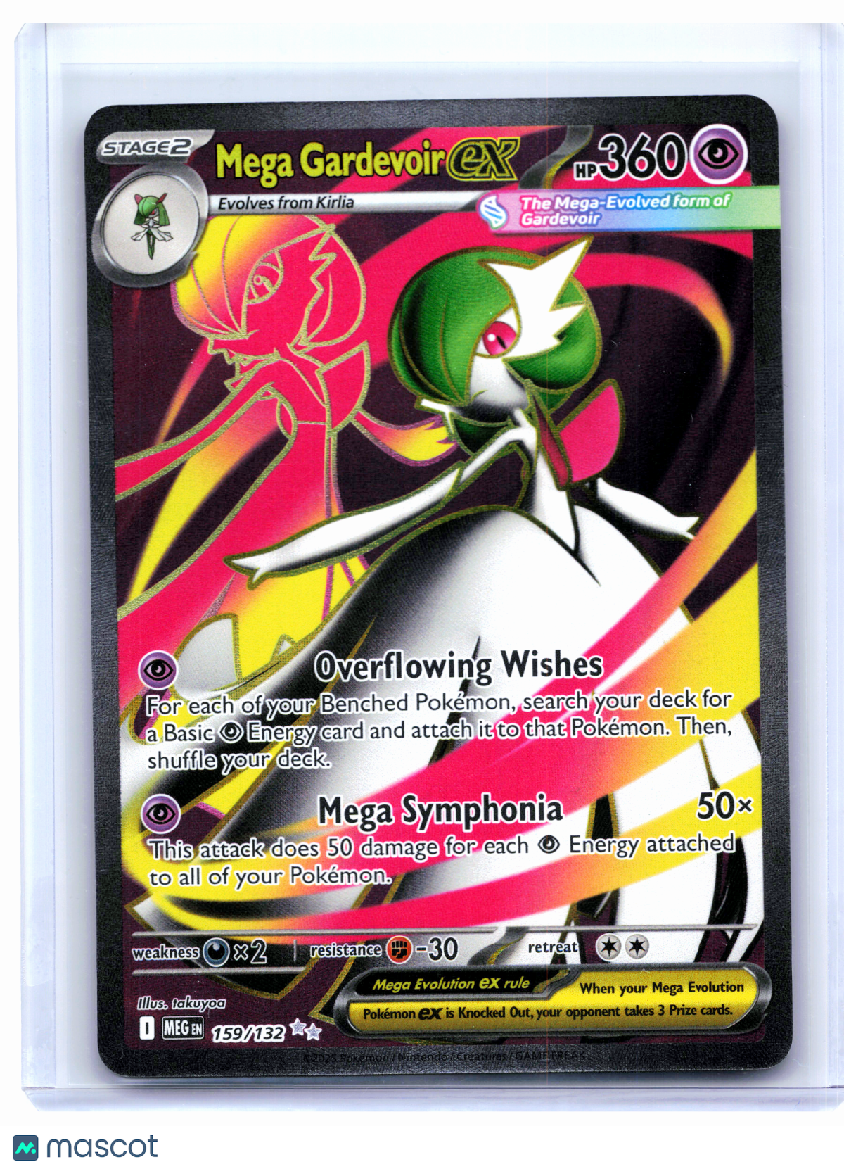 2025 Pokemon—Mega Gardevoir ex #159/132 Mega Evolution Base Set—Ultra Rare Holo