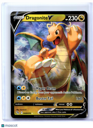 2022 Pokemon—Dragonite V #049/078 Pokemon GO—Ultra Rare Holo