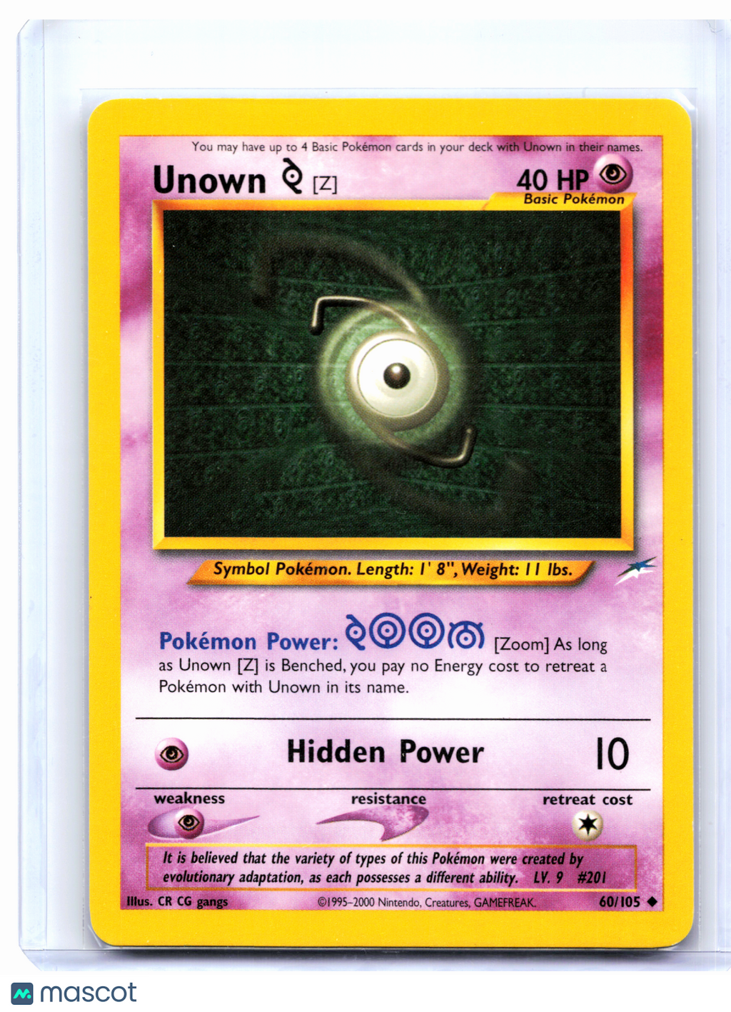 2002 Pokemon—Unown [Z] #60/105 Neo Destiny—Uncommon Nonholo