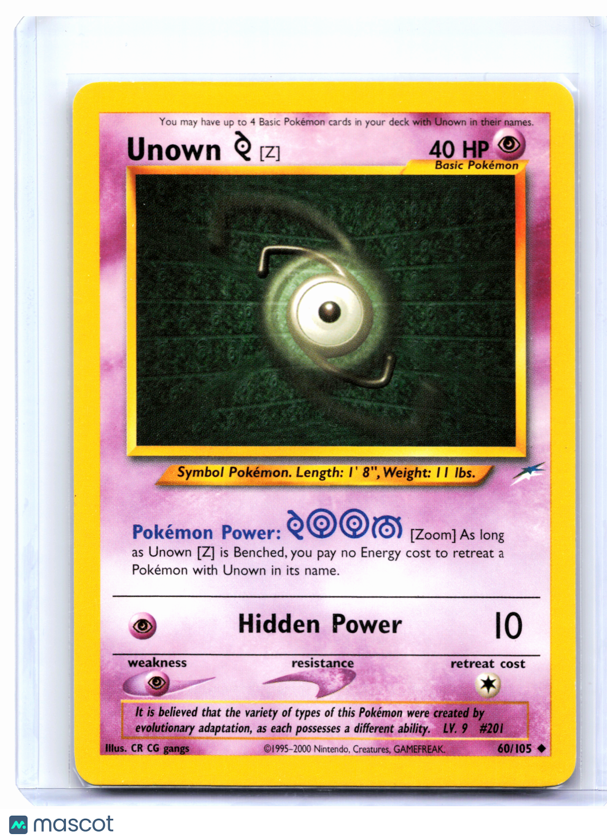 2002 Pokemon—Unown [Z] #60/105 Neo Destiny—Uncommon Nonholo