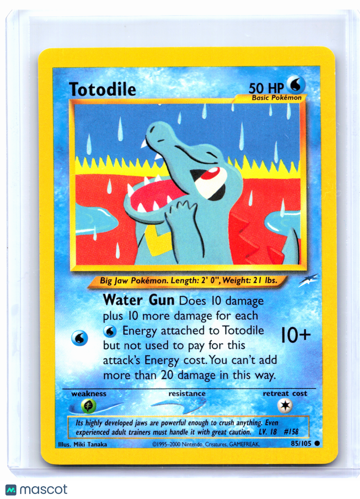 2002 Pokemon—Totodile #85/105 Neo Destiny—Common Nonholo [Lightly Played]