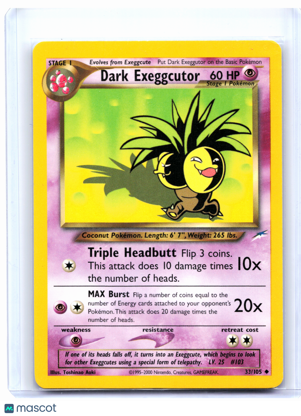 2002 Pokemon—Dark Exeggcutor #33/105 Neo Destiny—Uncommon Nonholo [LP]