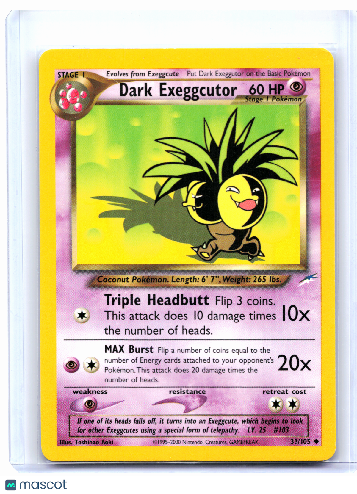 2002 Pokemon—Dark Exeggcutor #33/105 Neo Destiny—Uncommon Nonholo [LP]