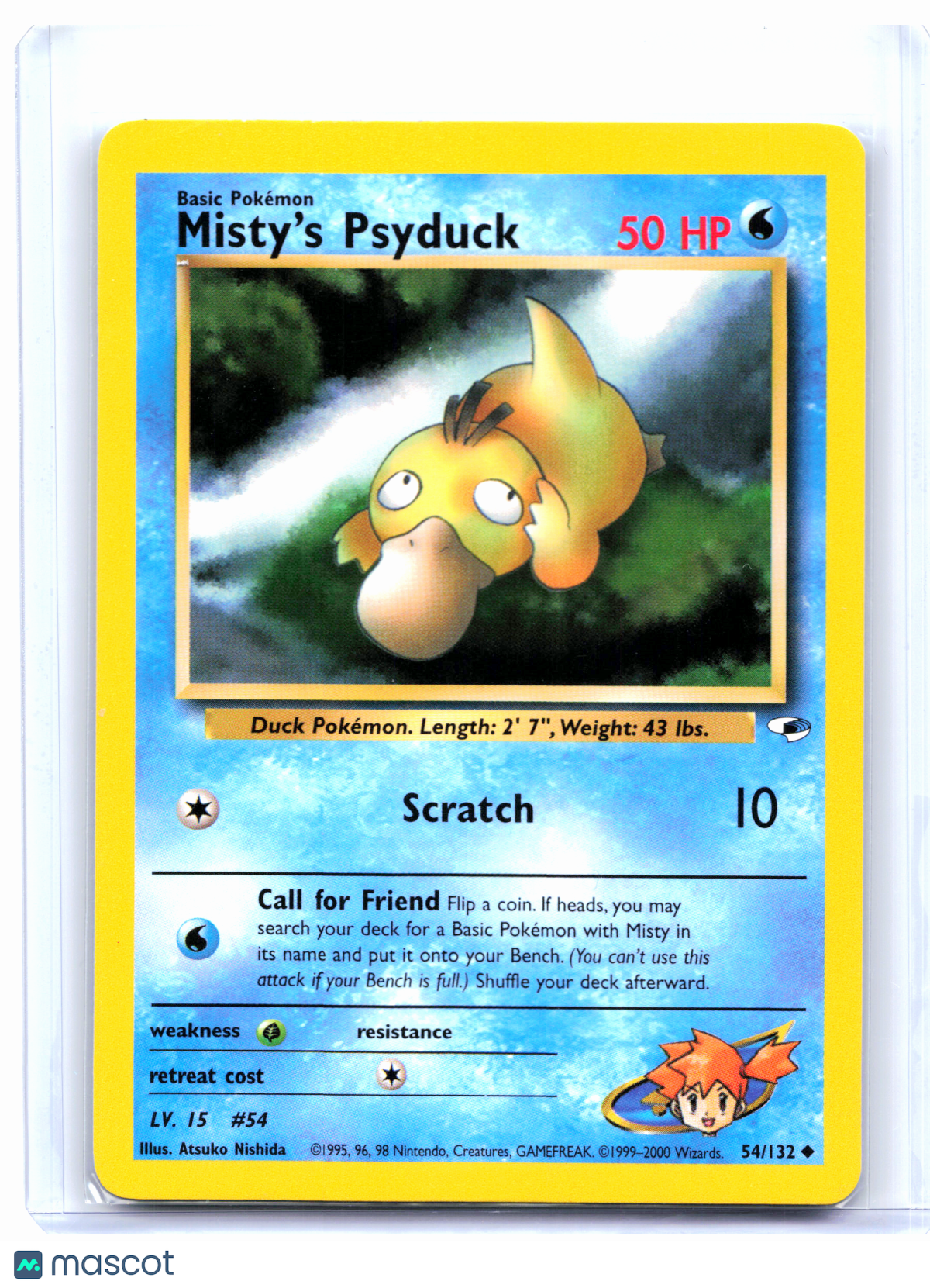 2000 Pokemon—Misty's Psyduck #54/132 Gym Heroes—Uncommon Nonholo [LP]