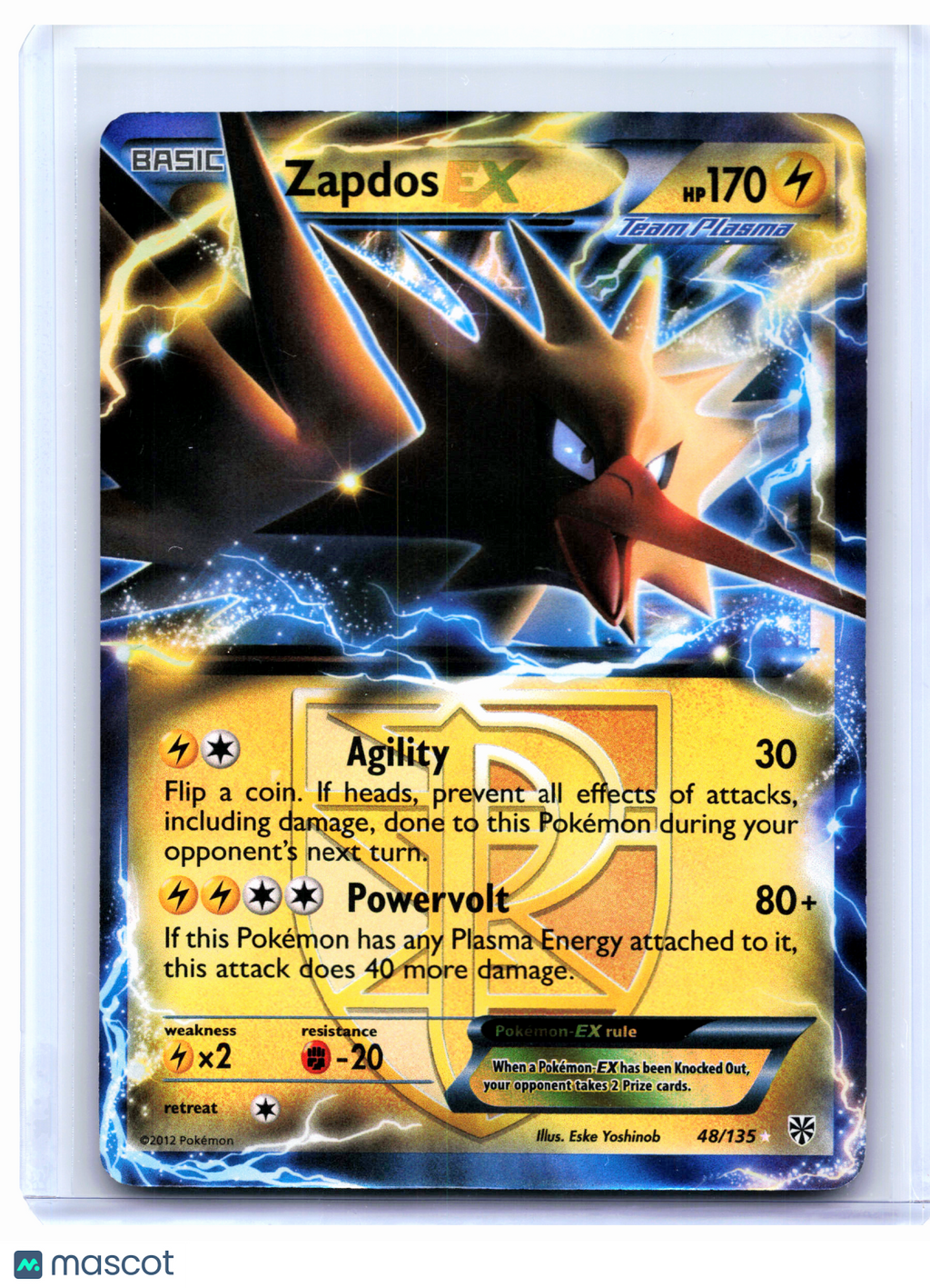 2013 Pokemon—Zapdos EX #48/135 Plasma Storm—Ultra Rare Holo [Lightly Played]