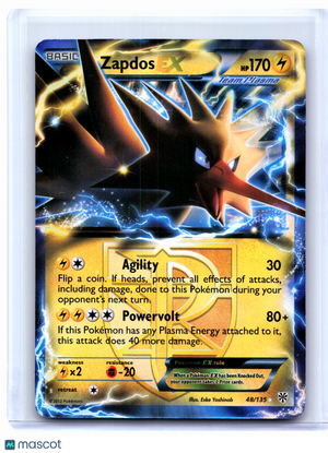 2013 Pokemon—Zapdos EX #48/135 Plasma Storm—Ultra Rare Holo [Lightly Played]