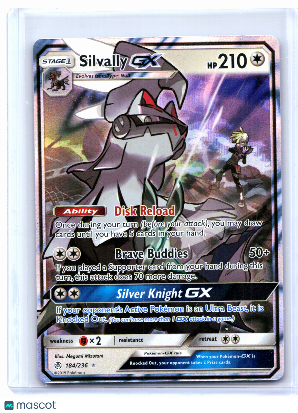 2019 Pokemon—Silvally GX #184/236 Cosmic Eclipse—Ultra Rare Holo [LP]