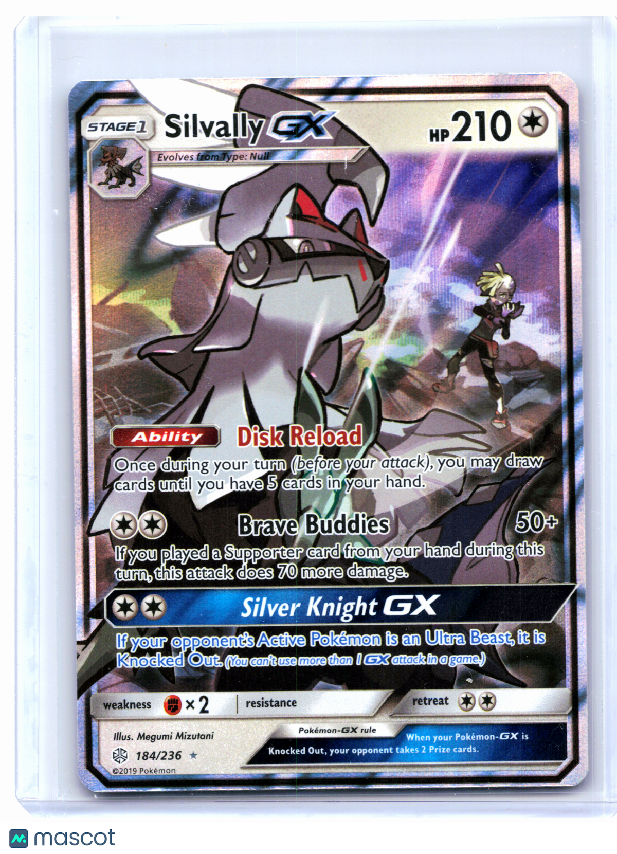 2019 Pokemon—Silvally GX #184/236 Cosmic Eclipse—Ultra Rare Holo [LP]
