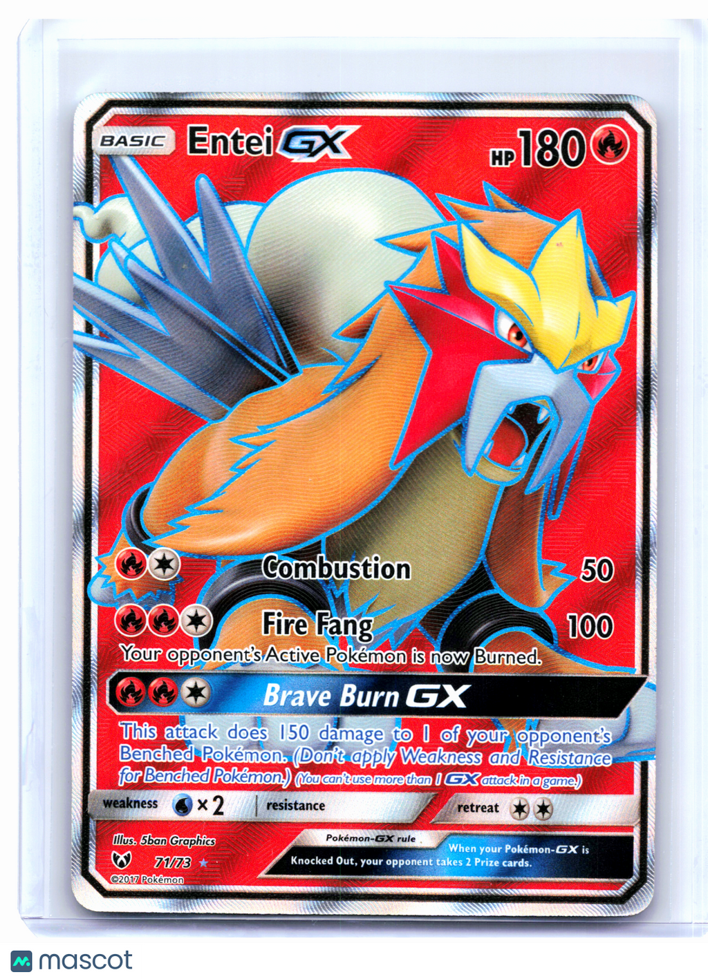 2017 Pokemon—Entei GX #71/73 Shining Legends—Ultra Rare Holo [Moderately Played]