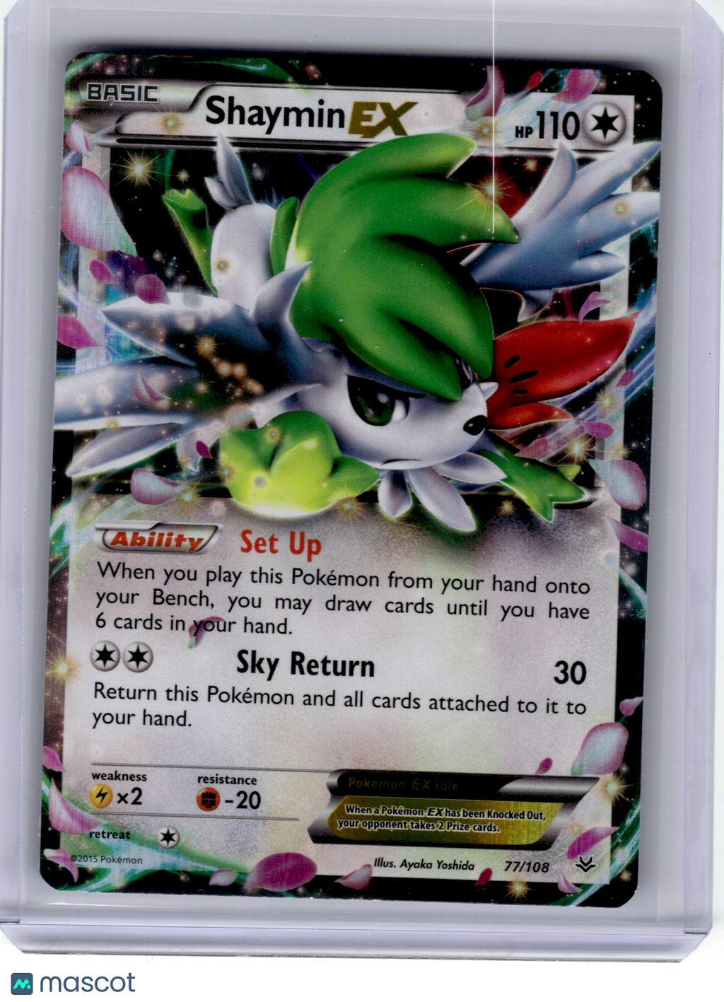 2015 Pokemon—Shaymin EX #77/108 Roaring Skies—Ultra Rare Holo [Lightly Played]