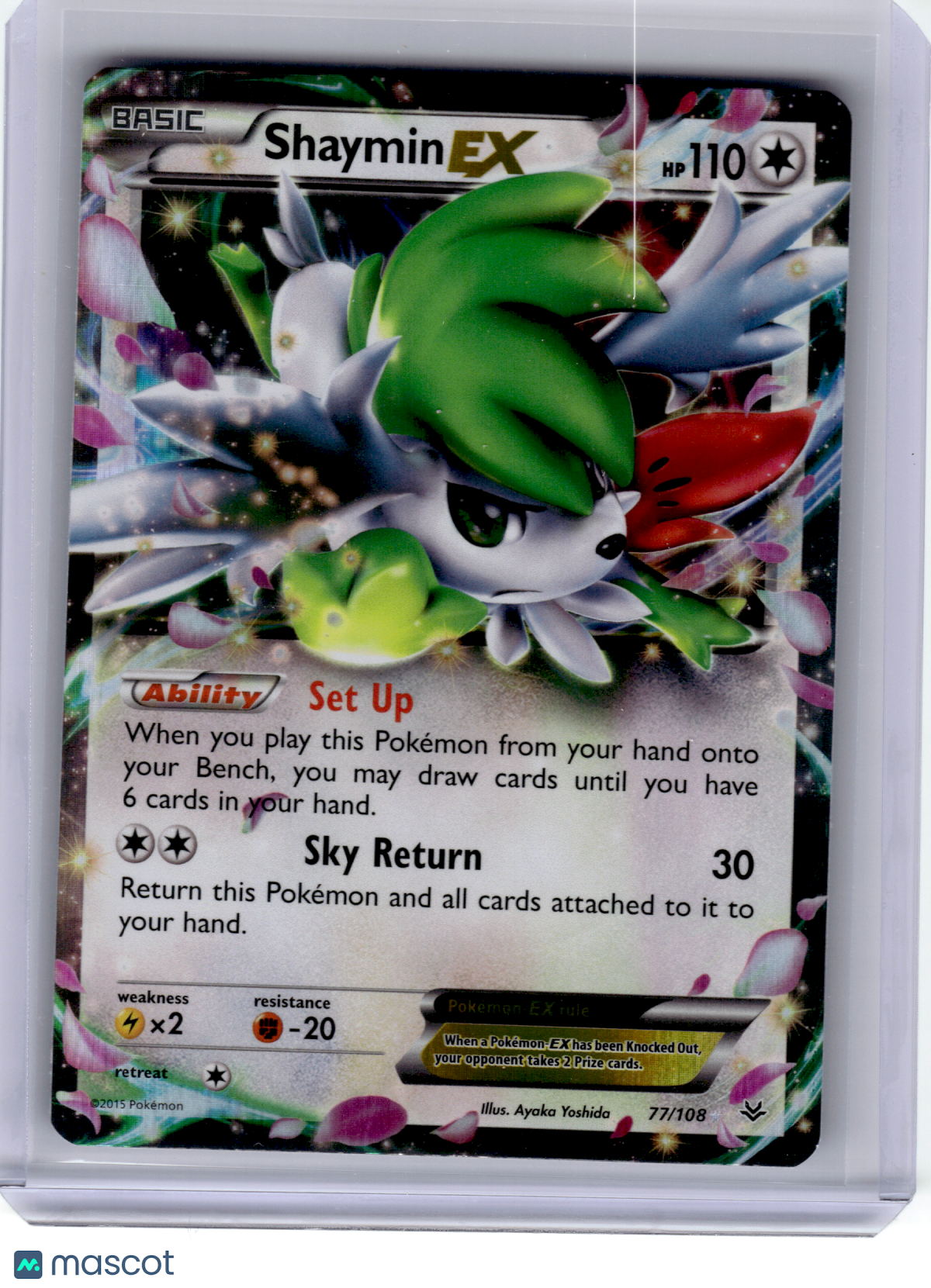 2015 Pokemon—Shaymin EX #77/108 Roaring Skies—Ultra Rare Holo [Lightly Played]