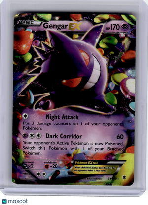 2016 Pokemon—Gengar EX #34/119 Phantom Forces—Ultra Rare Holo [Damaged]