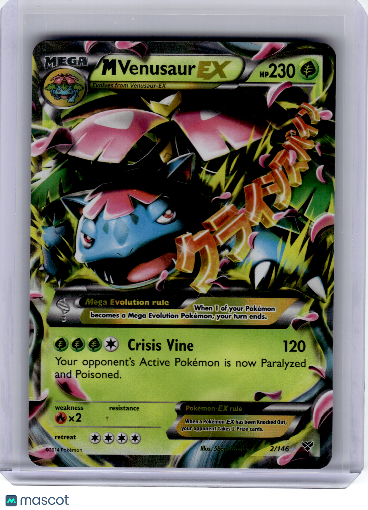 2016 Pokemon—M Venusaur EX #2/146 Evolutions—Ultra Rare Holo [Heavily Played]