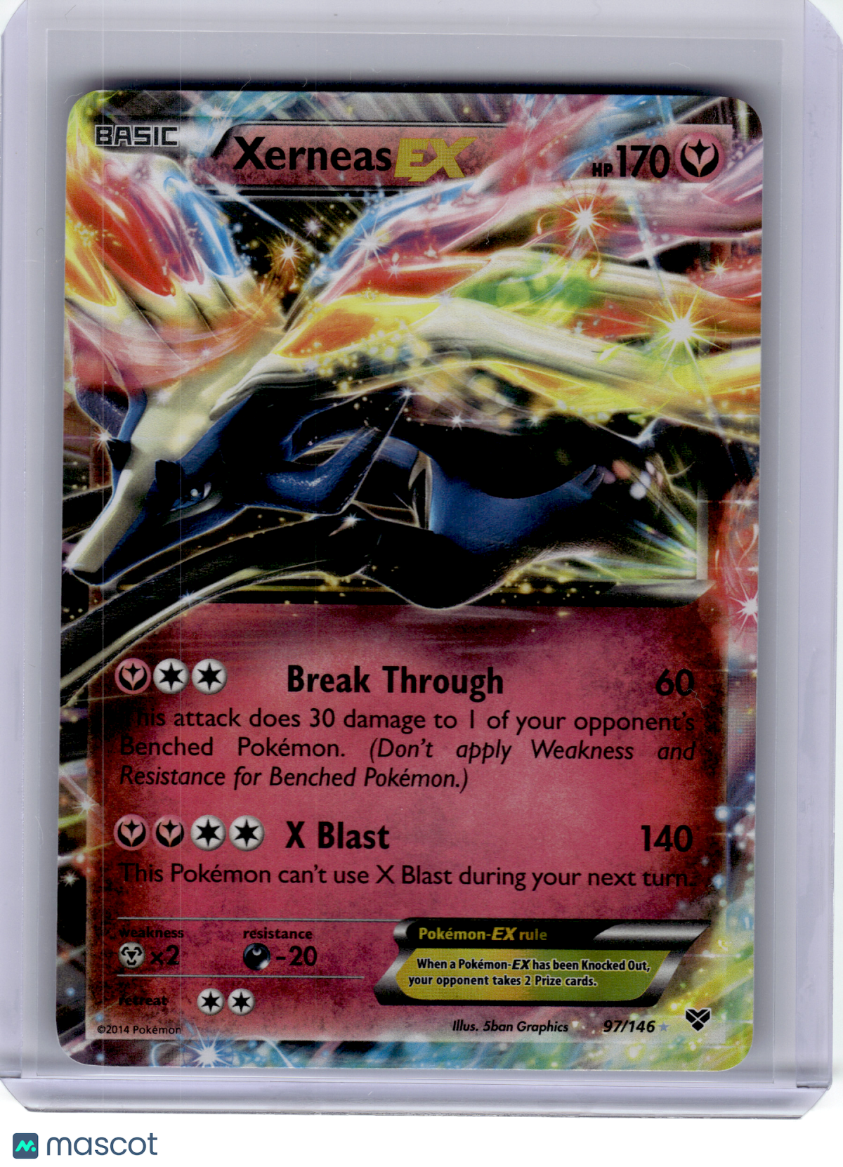 2014 Pokemon—Xerneas EX #97/146 XY Base Set—Ultra Rare Holo [Moderatly Played]
