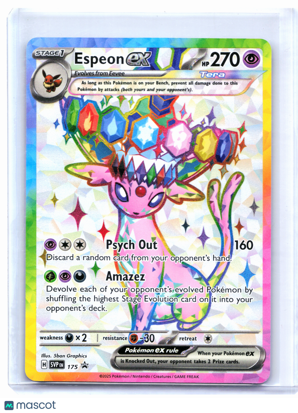 2025 Pokemon—Espeon ex #175 Scarlet & Violet Promo—Black Star Promo Holo