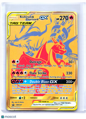 2021 Pokemon—Reshiram & Charizard GX #SM247 SM Promos—Black Star Promo Gold [MP]
