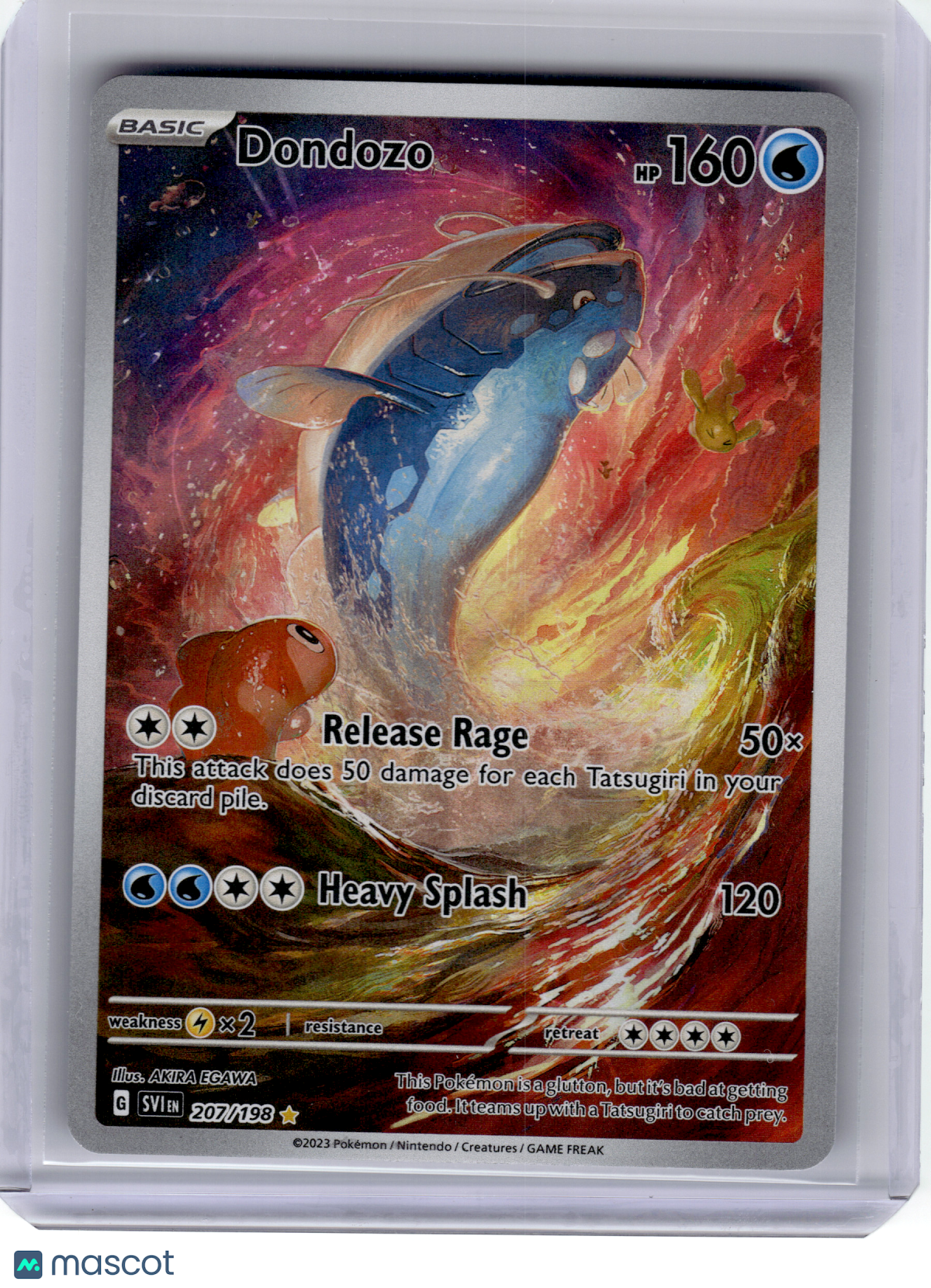 2023 Pokemon—Dondozo #207/198 Scarlet & Violet Base Set—Illustration Rare Holo