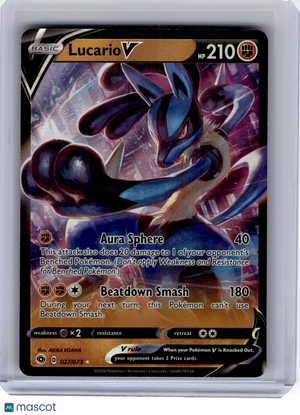 2020 Pokemon—Lucario V #27/73 Champions Path—Ultra Rare Holo