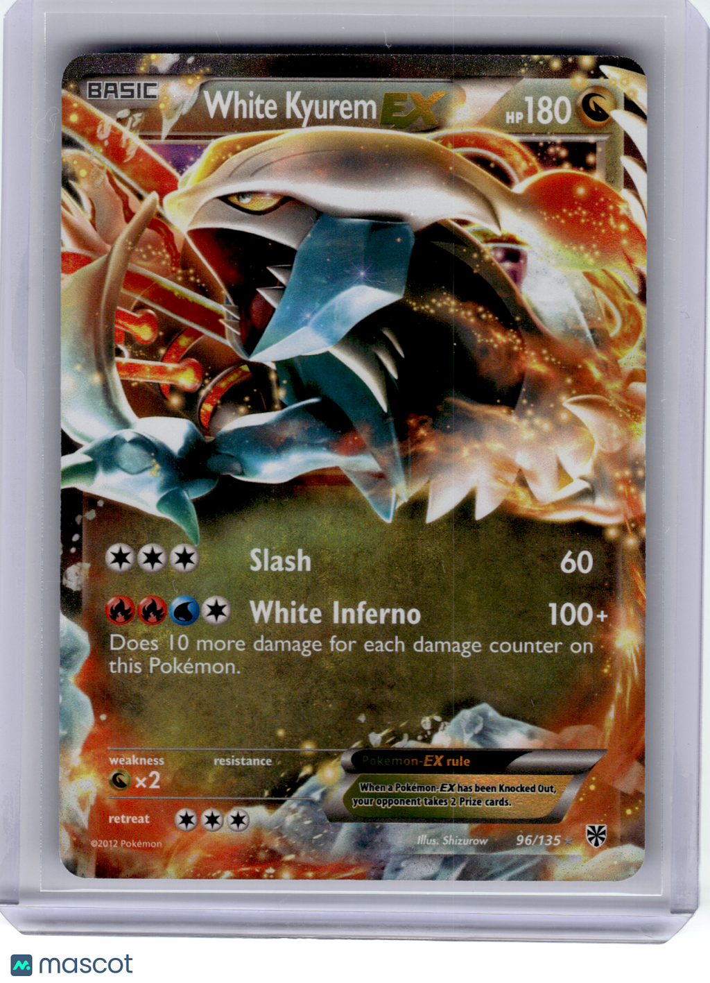 2013 Pokemon—White Kyurem EX #96/135 Plasma Storm—Ultra Rare Holo
