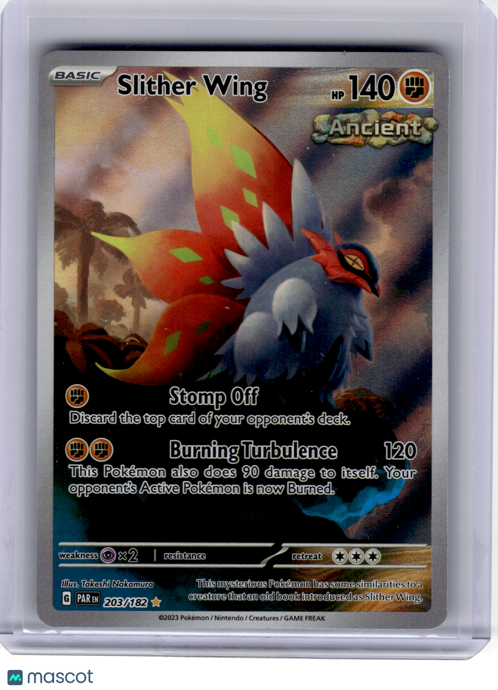 Pokemon—Slither Wing #203/182 Paradox Rift—Illustration Rare [Lightly Played]