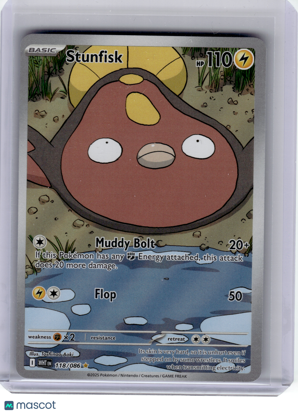 2025 Pokemon—Stunfisk #118/86 White Flare—Illustration Rare [Lightly Played]