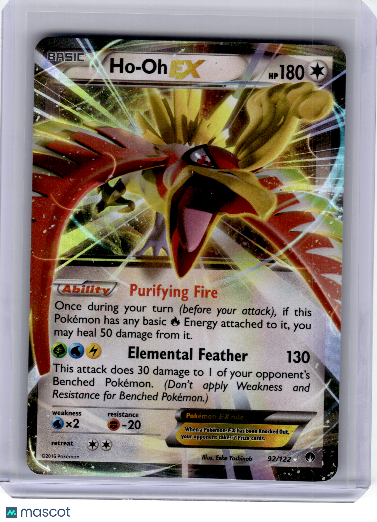 2016 Pokemon—Ho-Oh EX #92/122 BREAKpoint—Ultra Rare Holo [Lightly Played]