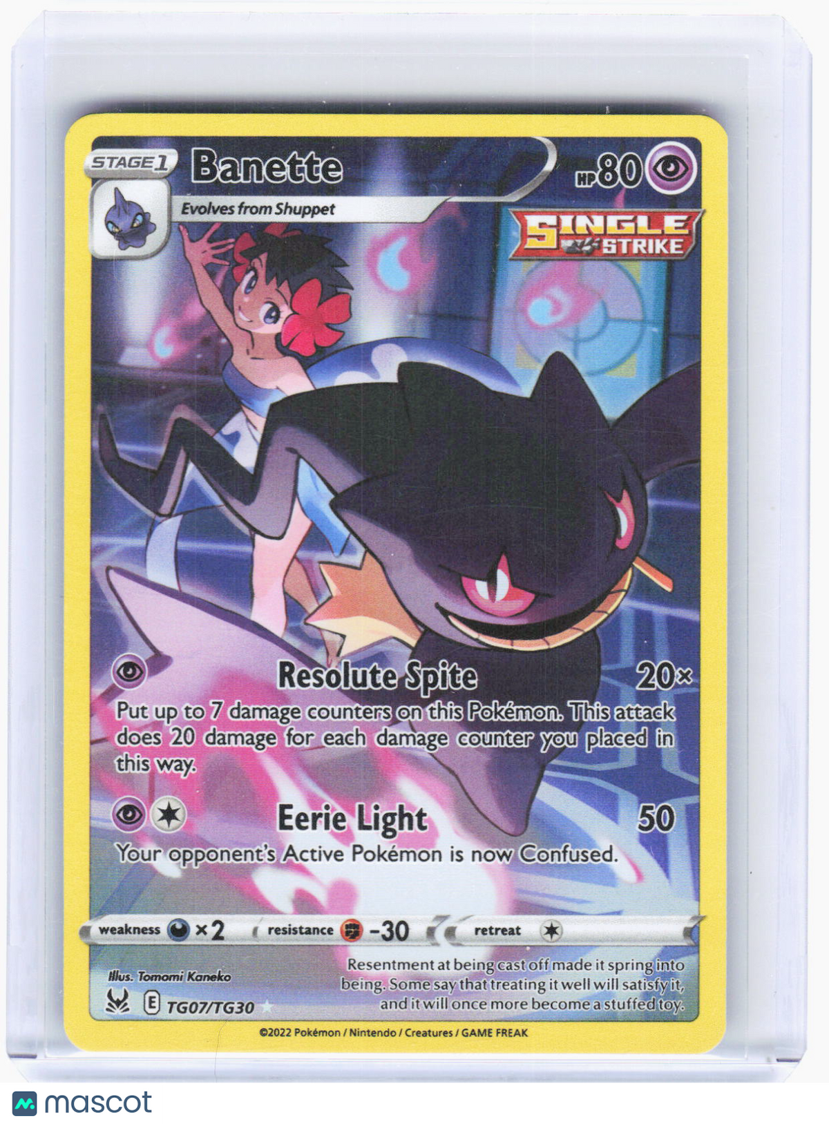 2022 Pokemon—Banette #TG07/TG30 Lost Origin Trainer Gallery—Ultra Rare Foil (LP)