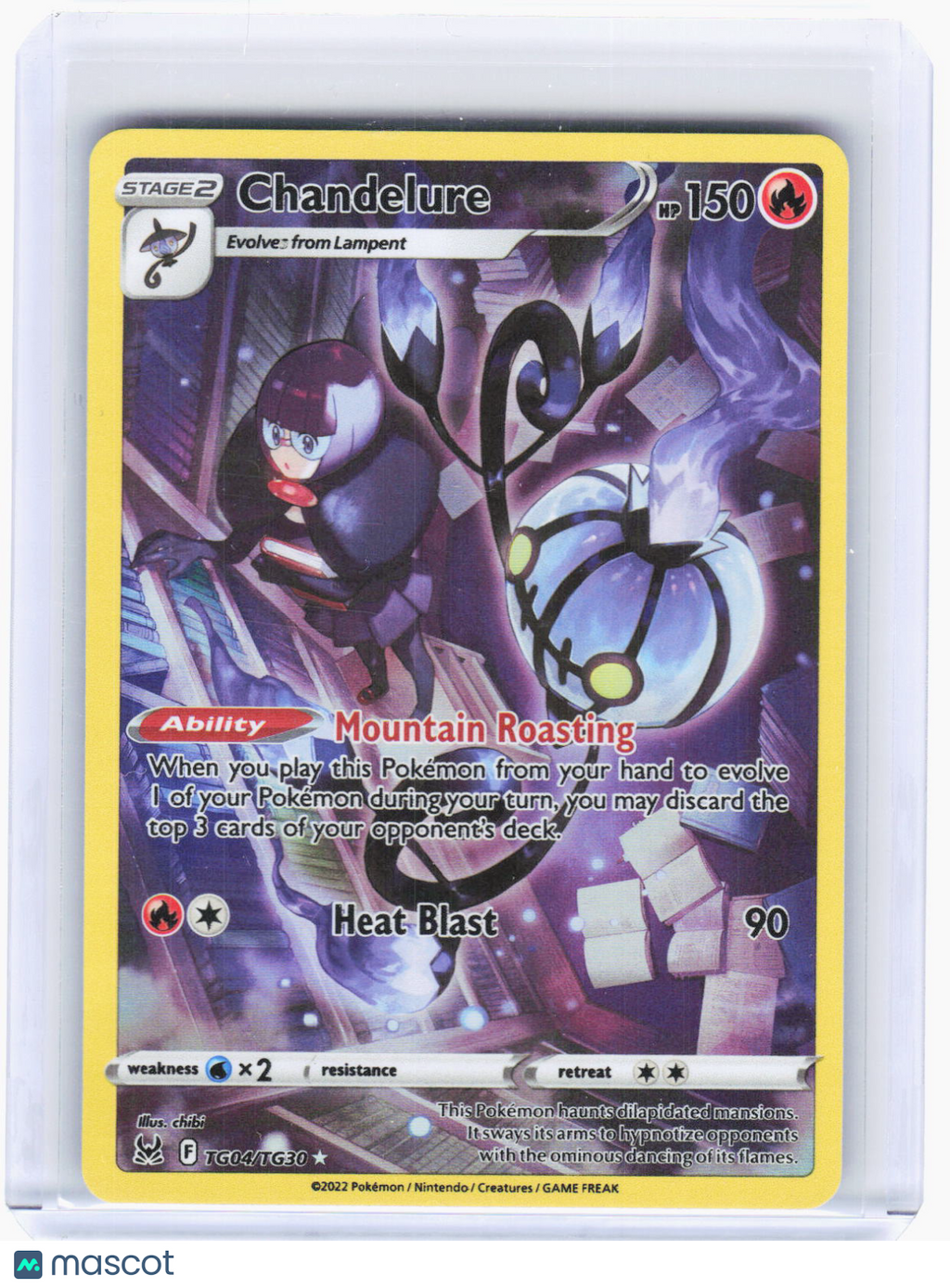 2022 Pokemon—Chandelure #TG04/TG30 Lost Origin Trainer Gallery—UR Foil (LP)