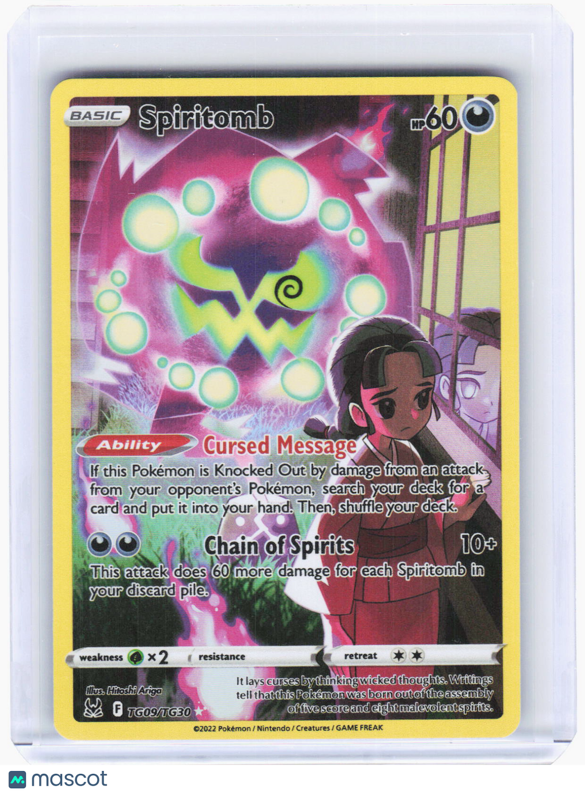 2022 Pokemon—Spiritomb #TG09/TG30 Lost Origin Trainer Gallery—UR Foil (LP)