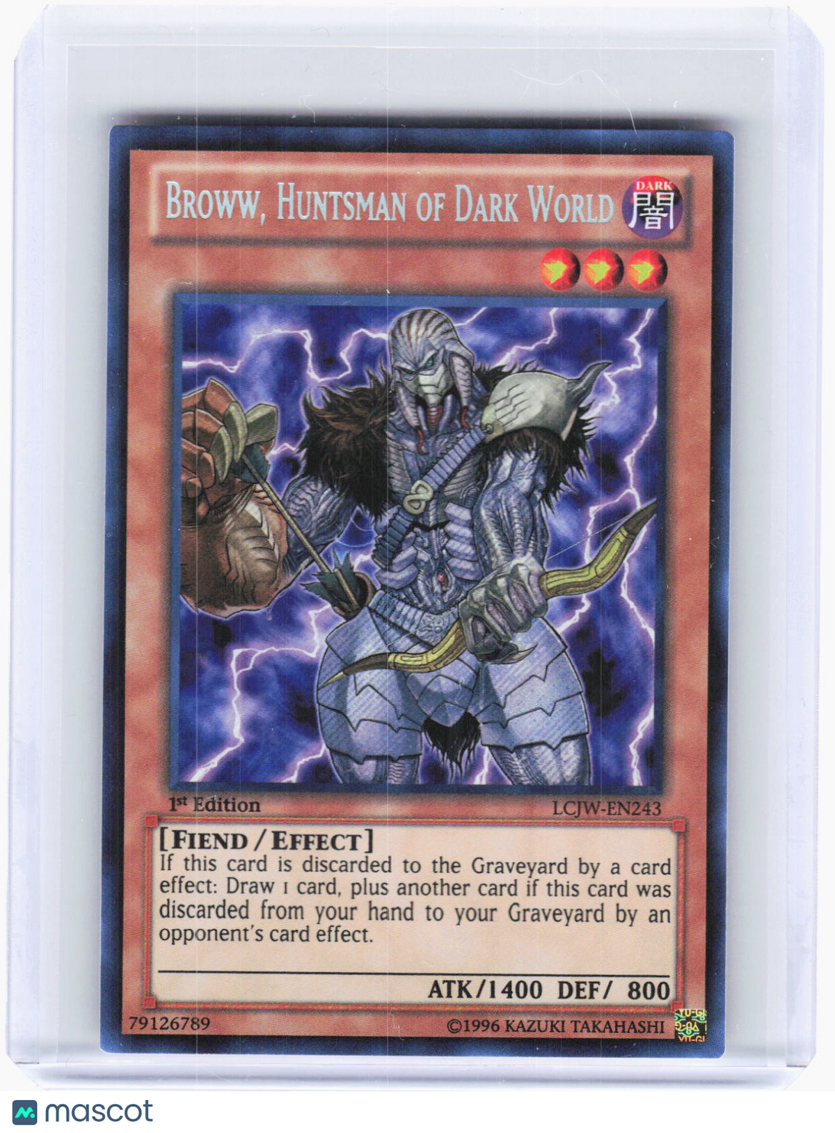 2012 Yu-Gi-Oh!—Broww, Huntsman of Dark World #LCJW-EN243 (LC04)—Secret Rare Foil