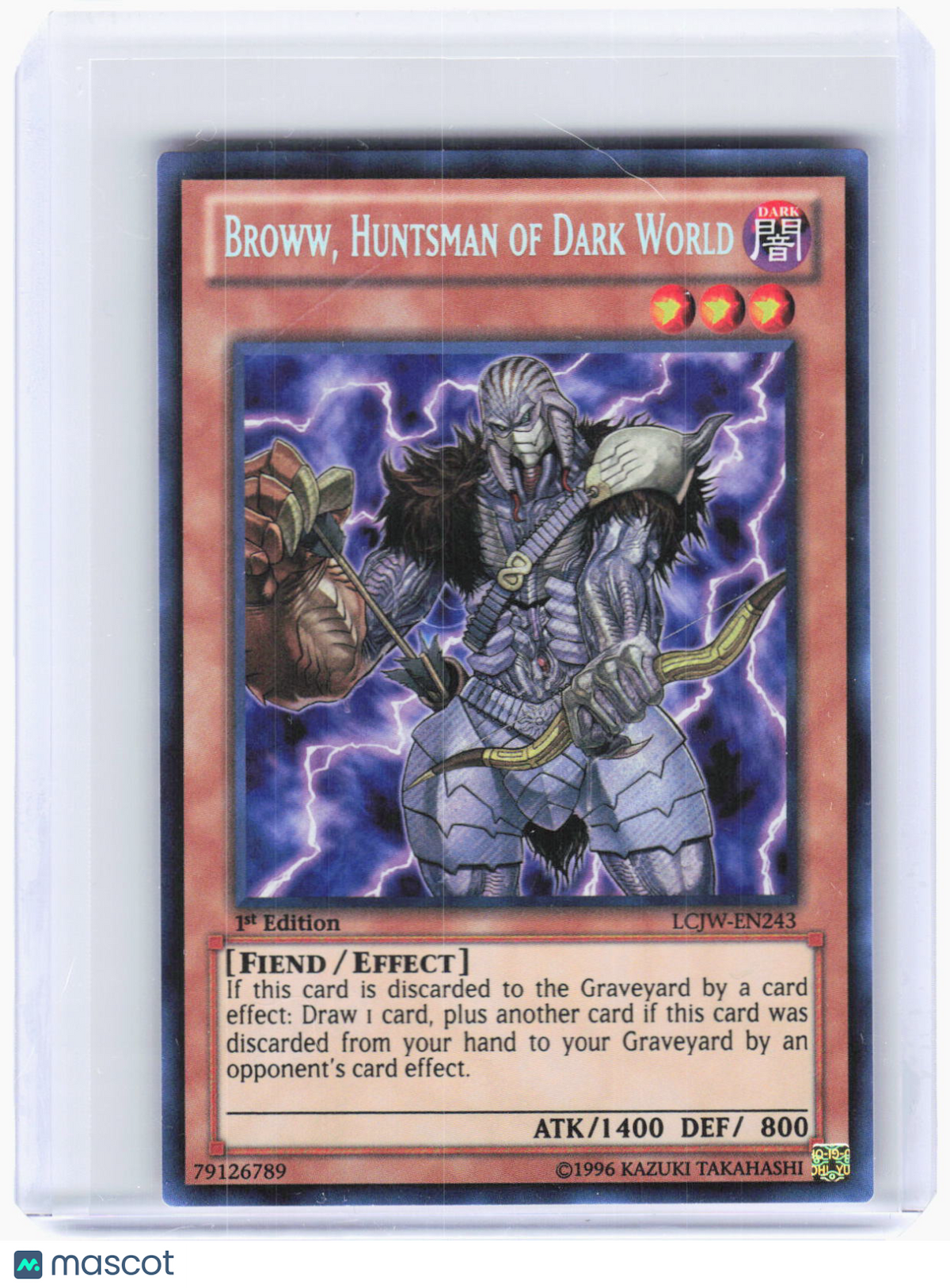 2013 Yu-Gi-Oh!—Broww, Huntsman of Dark World #LCJW-EN243 (LC04)—Secret Rare Foil