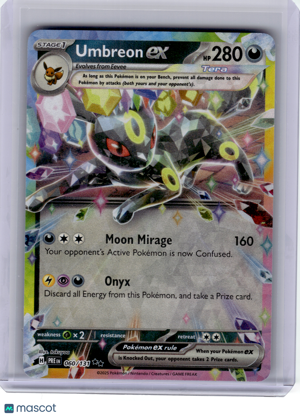 2025 Pokemon—Umbreon ex #60 Prismatic Evolutions—Double Rare Holo