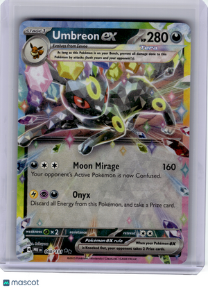 2025 Pokemon—Umbreon ex #60 Prismatic Evolutions—Double Rare Holo