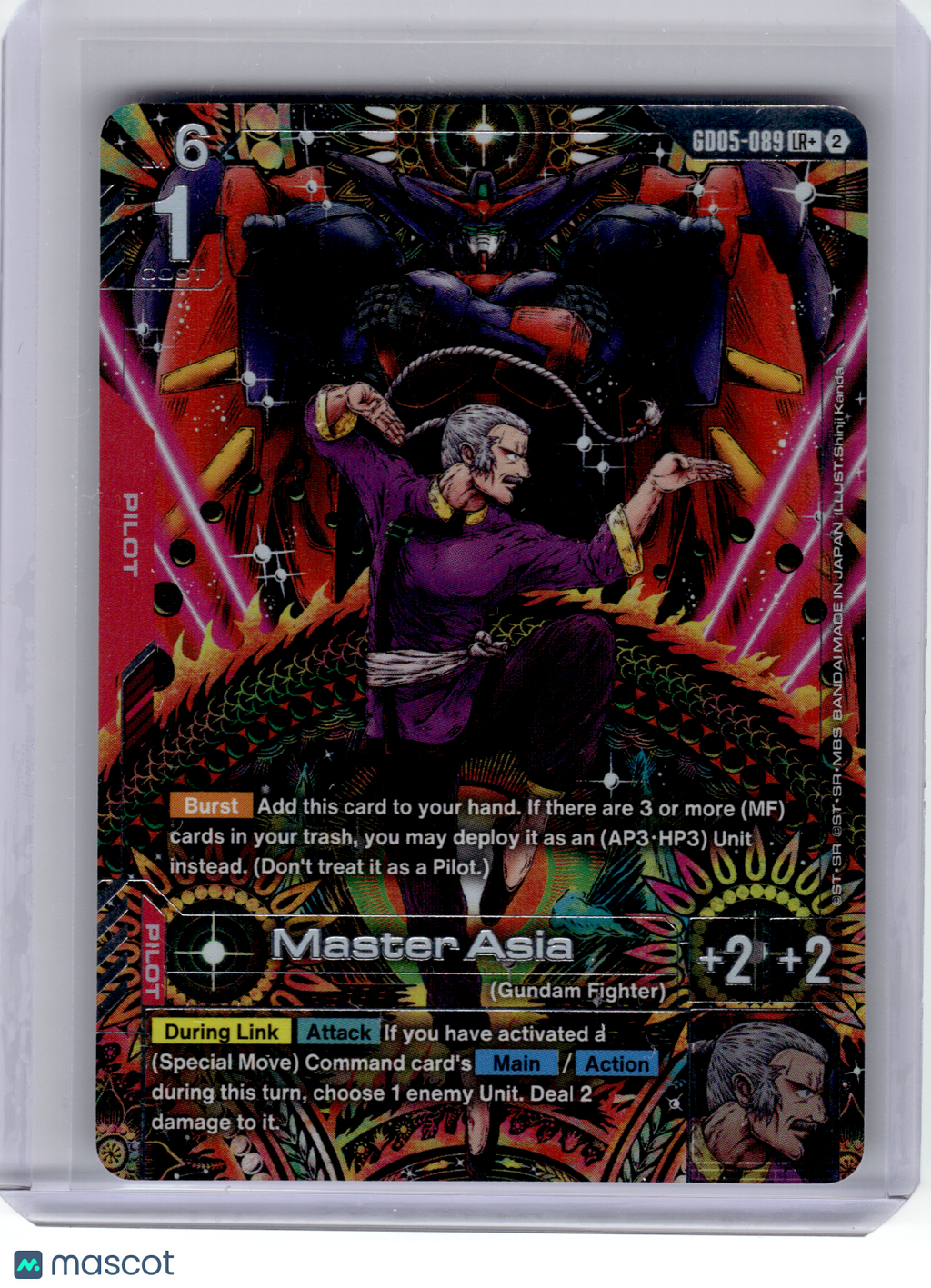 2026 Gundam Card Game—Master Asia #GD05-089 Freedom Ascension—Legend Rare+ Foil