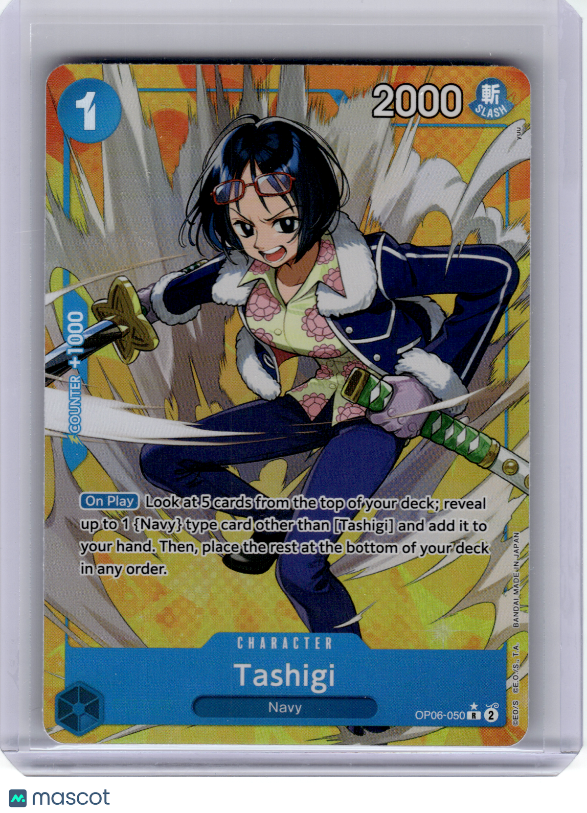 2024 One Piece—Tashigi #OP06-050 Wings of the Captain—Rare Foil (Alternate Art)