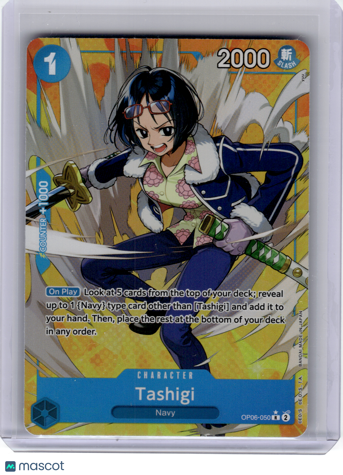 2024 One Piece—Tashigi #OP06-050 Wings of the Captain—Rare Foil (Alternate Art)