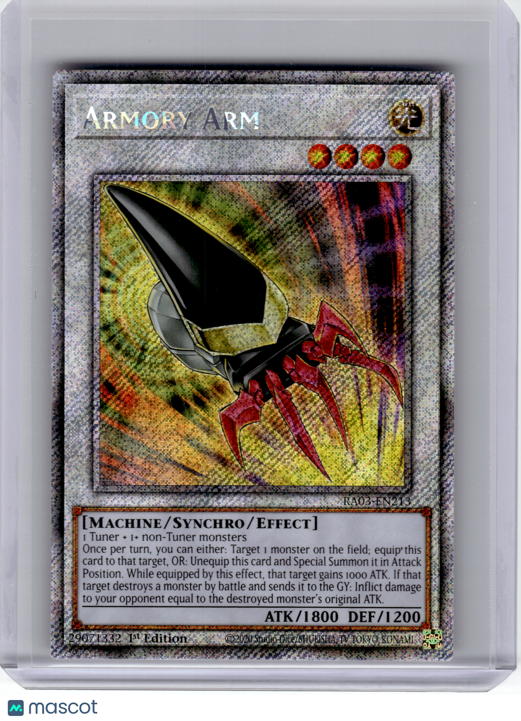 2024 YuGiOh!—Armory Arm #RA03-EN213—Platinum Secret Rare Foil (1st Edition)