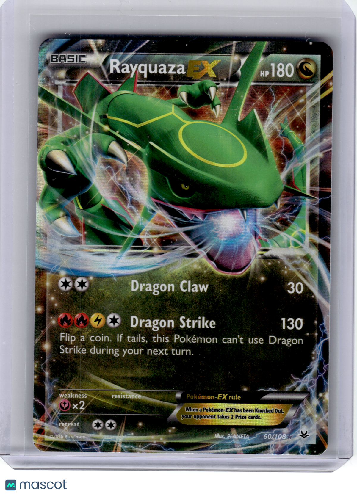2015 Pokemon—Rayquaza EX #60 Roaring Skies—Ultra Rare Holo