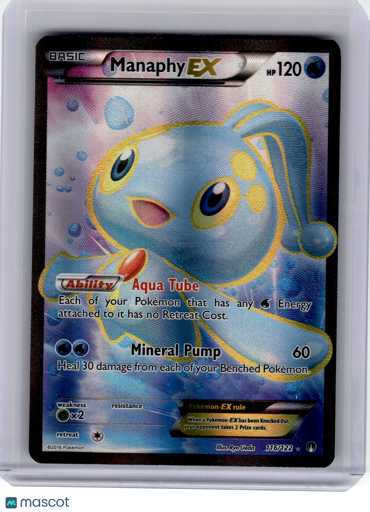 2016 Pokemon—Manaphy EX #116 BREAKpoint—Ultra Rare Holo (Full Art)